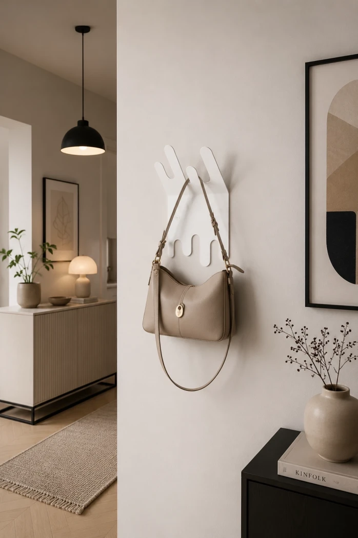 Metall-Garderobe-fuer-den-Flur-Stillia---skulpturale-Wandgarderobe