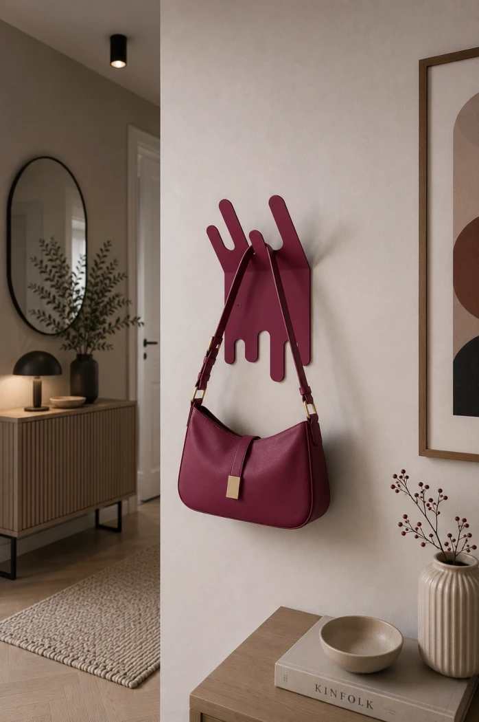 Metall-Garderobe-fuer-den-Flur-Stillia---skulpturale-Wandgarderobe