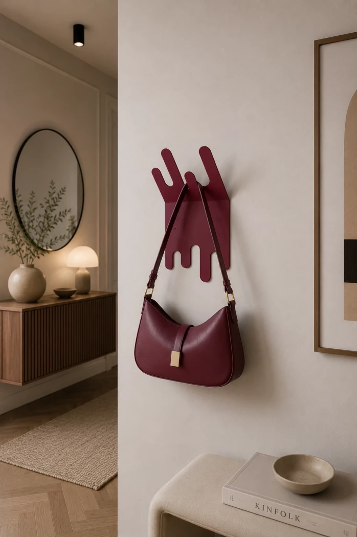 Metall-Garderobe-fuer-den-Flur-Stillia---skulpturale-Wandgarderobe