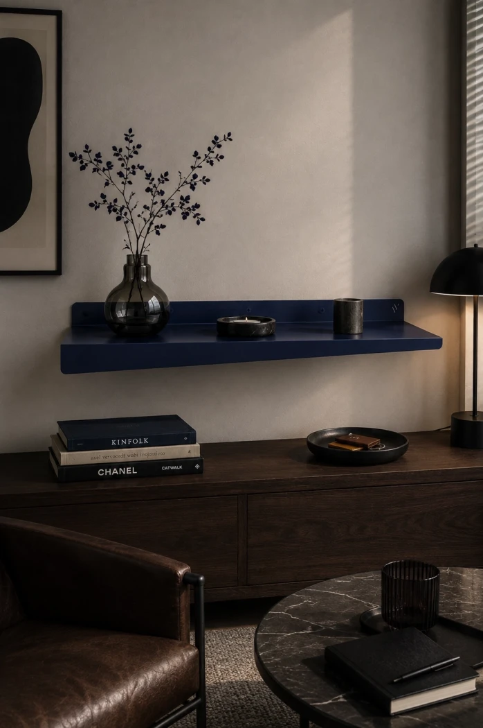 Metallregal-Elemento-links---Loft-Wandregal,-linksbuendig