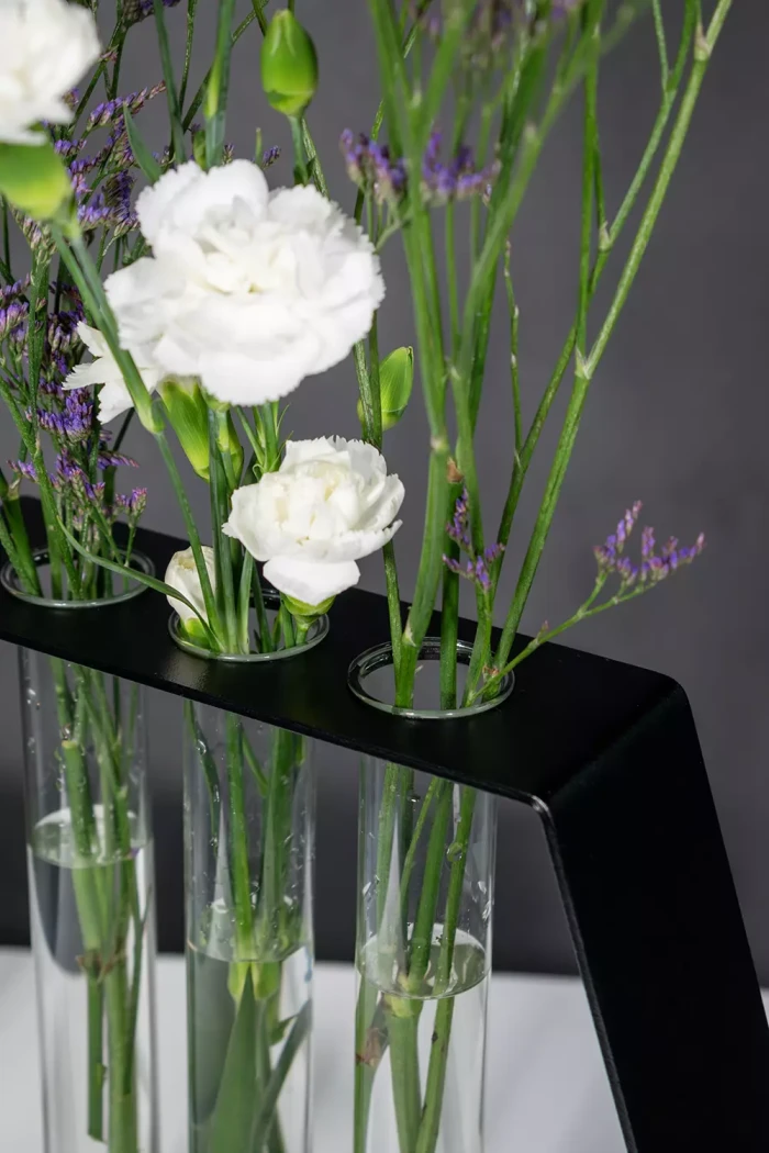 Metallvase-Elisa-Maxi-fuer-3-Reagenzglaeser---grosse-dekorative-Stahlvase