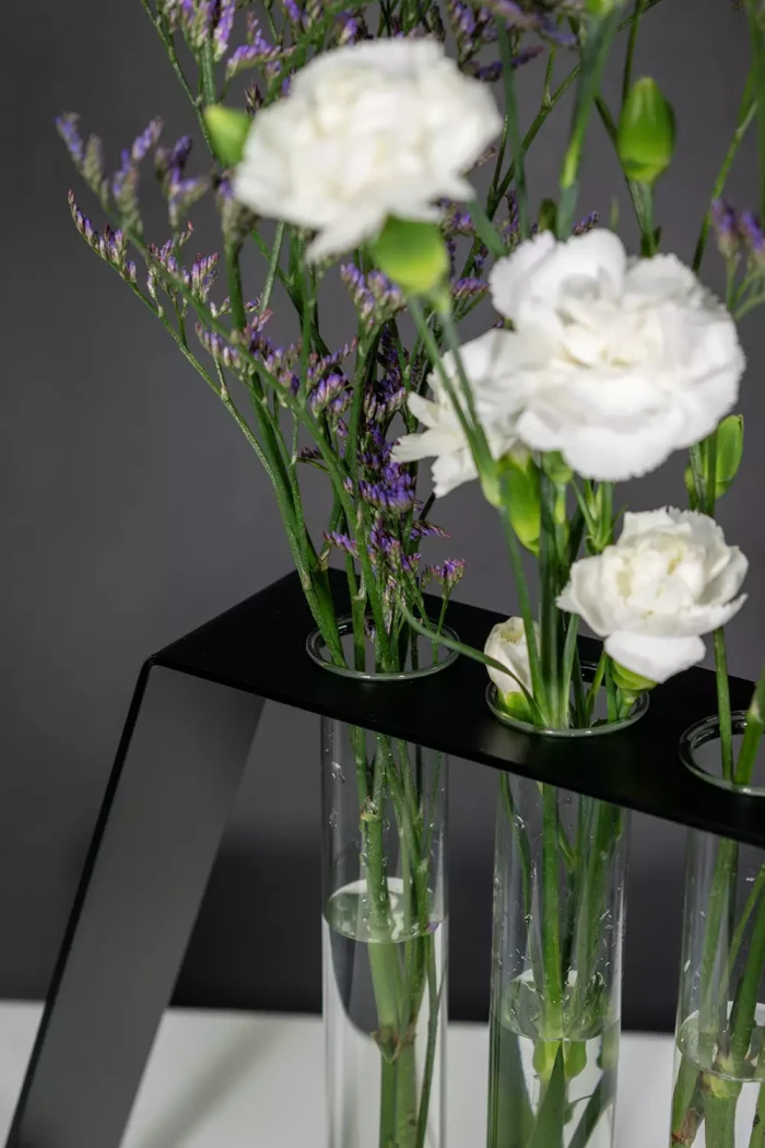 Metallvase-Elisa-Maxi-fuer-3-Reagenzglaeser---grosse-dekorative-Stahlvase