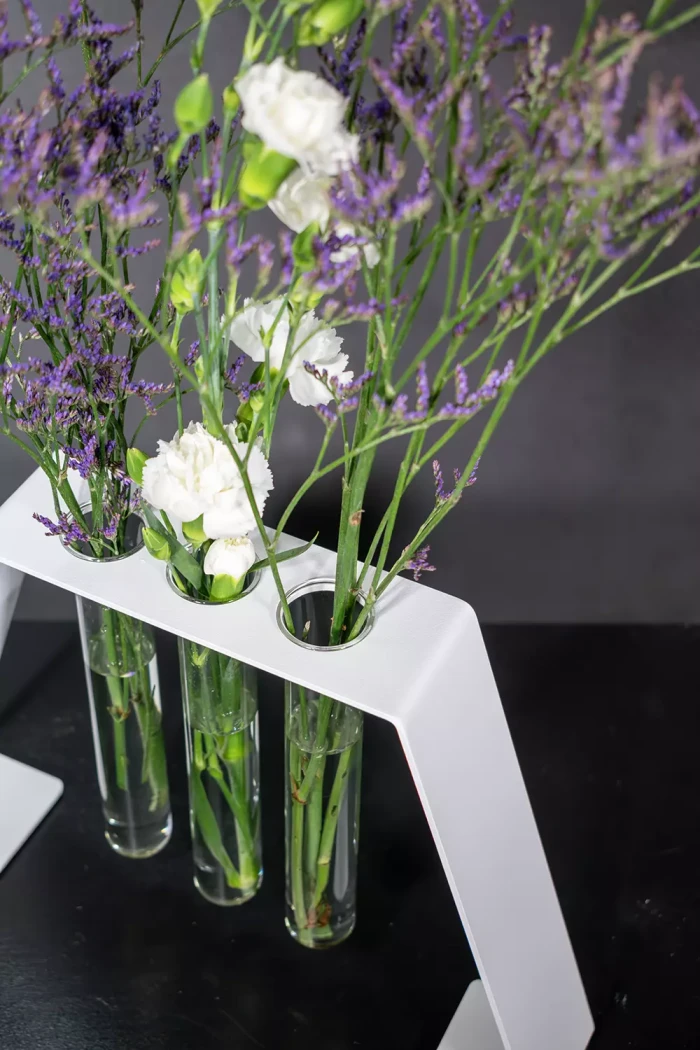 Metallvase-Elisa-Maxi-fuer-3-Reagenzglaeser---grosse-dekorative-Stahlvase