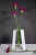 Metallvase-Fiole-trapezfoermig---Stahlvase-mit-Reagenzglas,-SchwarzWeiss