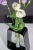 Metallvase-Fiole-trapezfoermig---Stahlvase-mit-Reagenzglas,-SchwarzWeiss