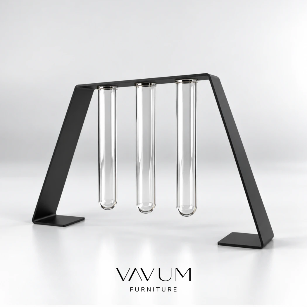 Metallvase-Elisa-Maxi-fuer-3-Reagenzglaeser---grosse-dekorative-Stahlvase