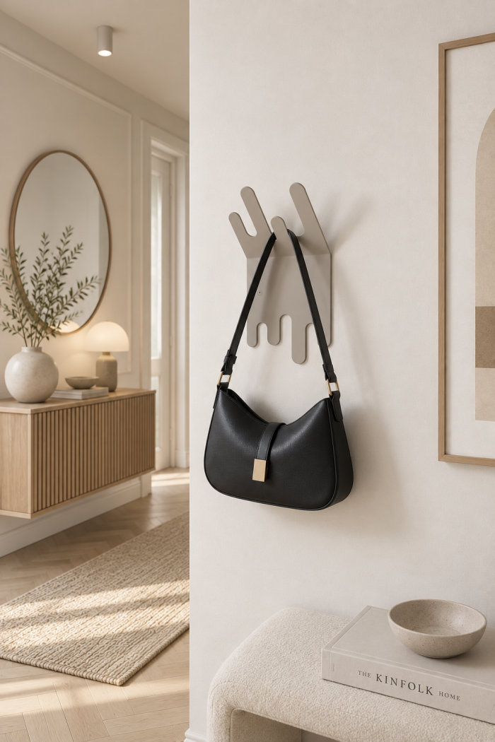Metall-Garderobe-fuer-den-Flur-Stillia---skulpturale-Wandgarderobe