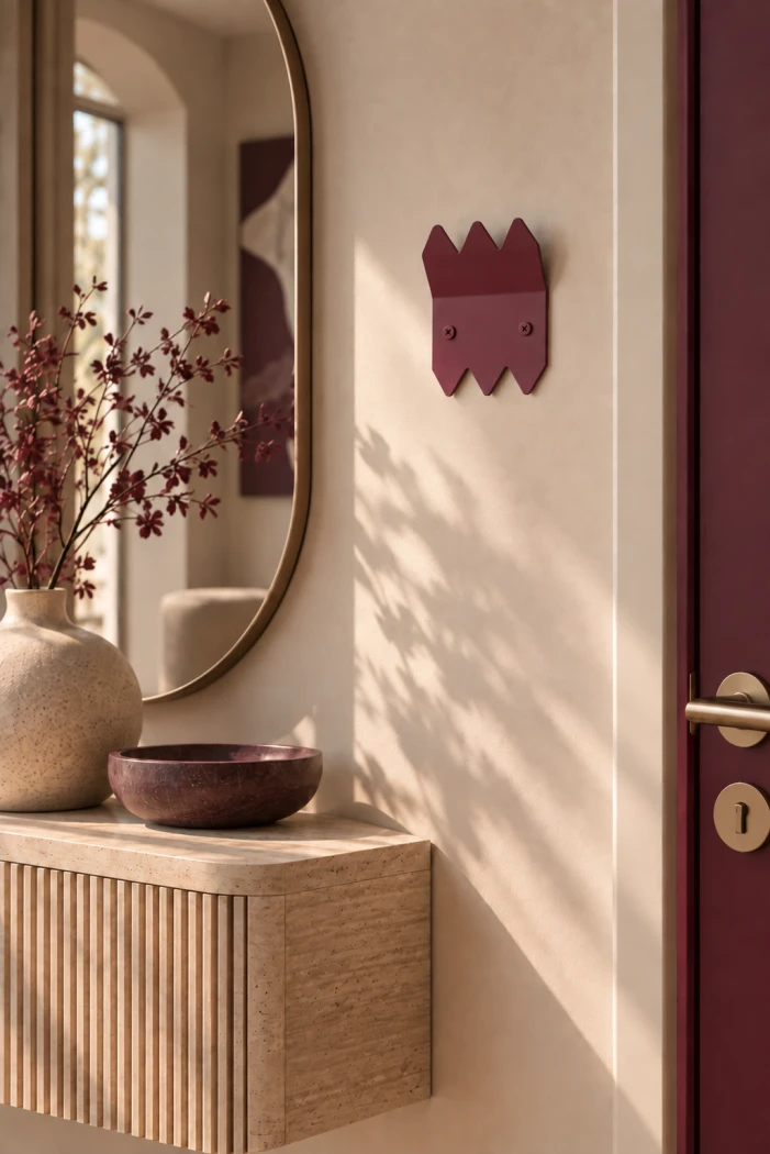 Metall-Garderobe-fuer-den-Flur-Crocodile-Medi---geometrische-Wandgarderobe