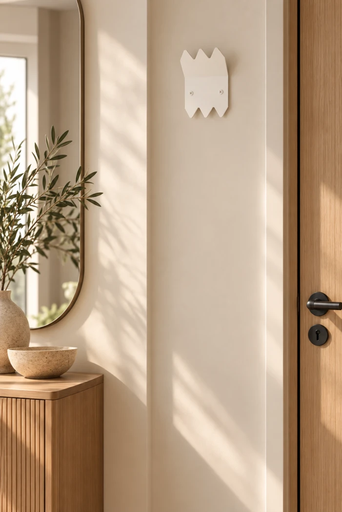 Metall-Garderobe-fuer-den-Flur-Crocodile-Medi---geometrische-Wandgarderobe